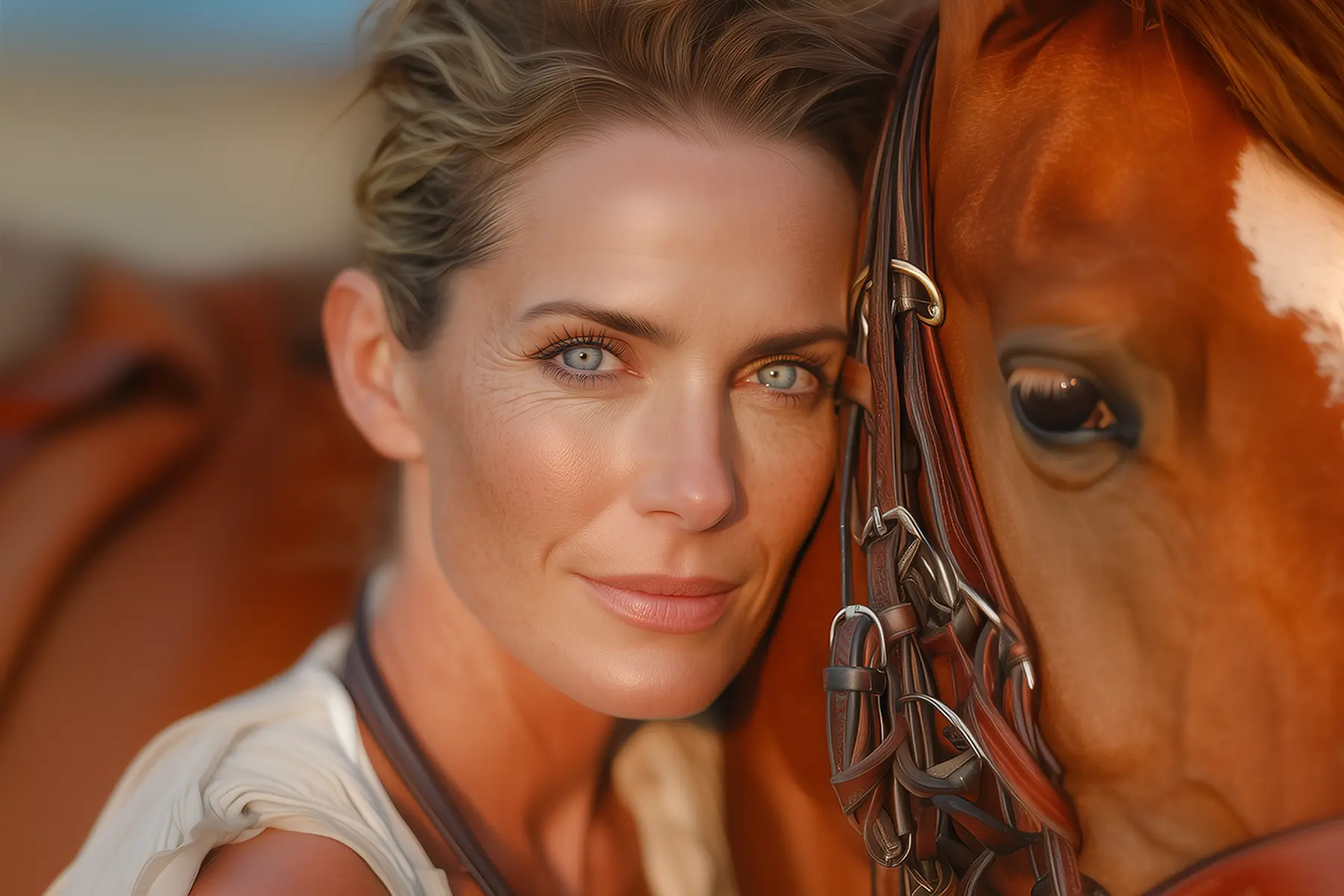 ai-generated portrait of a woman and her horse