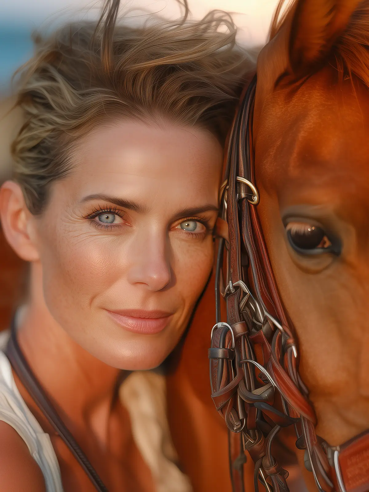 ai-generated portrait of a woman and her horse